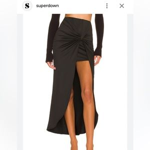 Superdown black midi skirt with slit